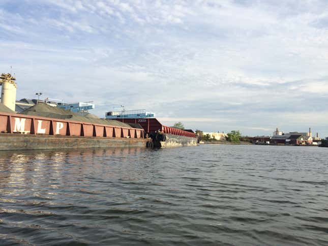 The view from a canoe.