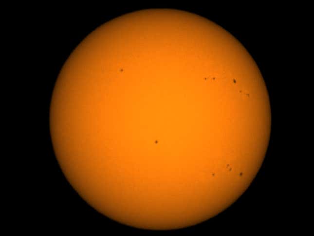 Photo of the sun taken with Unistellar's eQuinox 2 Smart Telescope