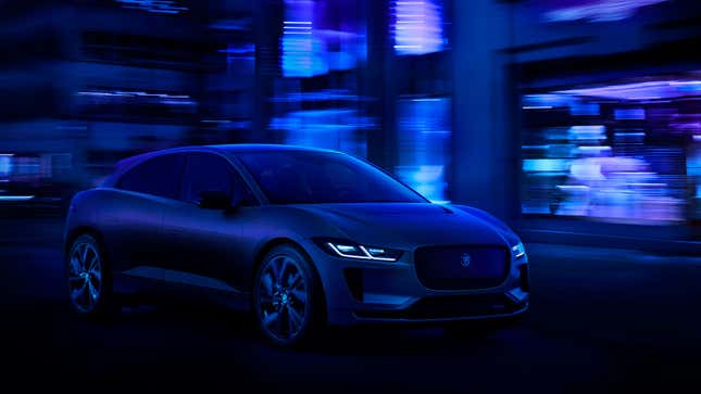 A photo of a Jaguar I Pace electric SUV.