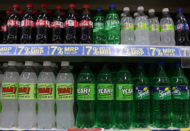 RIL’s Yeah! Cola being placed under the popular cola brands.