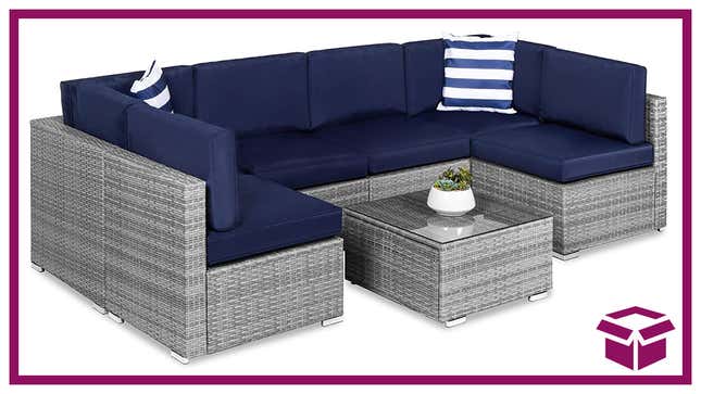 Make the great outdoors even greater with this awesome 7-piece sectional patio set.