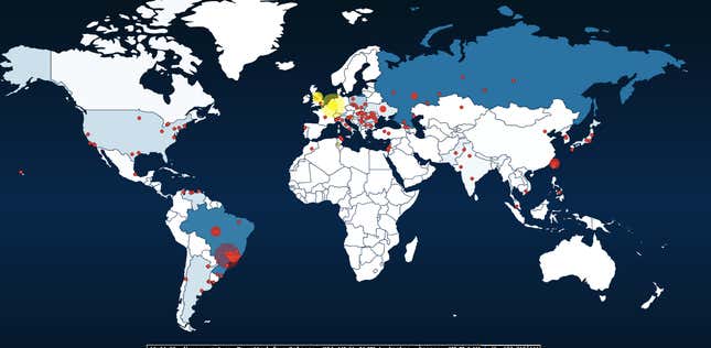 Malware at work. Do you see your house on the map?