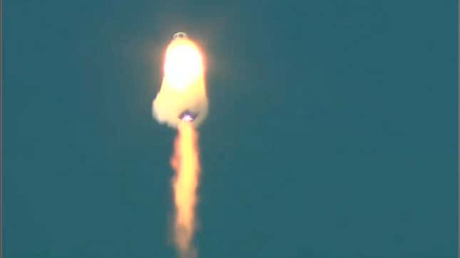 Blue Origin’s New Shepard failed shortly after liftoff in September 2022.