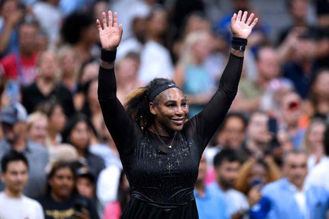 Serena Williams celebrates her win against Estonia’s Anett Kontaveit during their 2022 US Open Tennis tournament women’s singles second round match at the USTA Billie Jean King National Tennis Center in New York, on August 31, 2022. (Photo by ANGELA WEISS / AFP) (Photo by ANGELA WEISS/AFP via Getty Images)