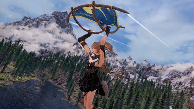 a dragonborn uses a botw glider in skyrim