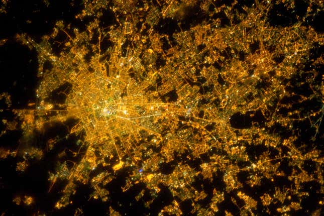 Image for article titled Can you recognize the world’s most famous cities from space?