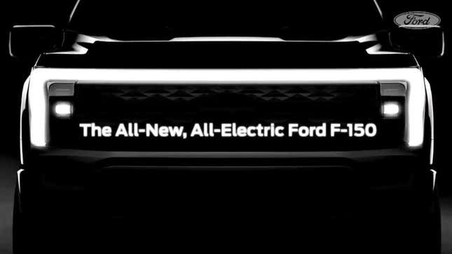 Image for article titled Ford Teases Front End Of The Upcoming 2023 Electric F-150