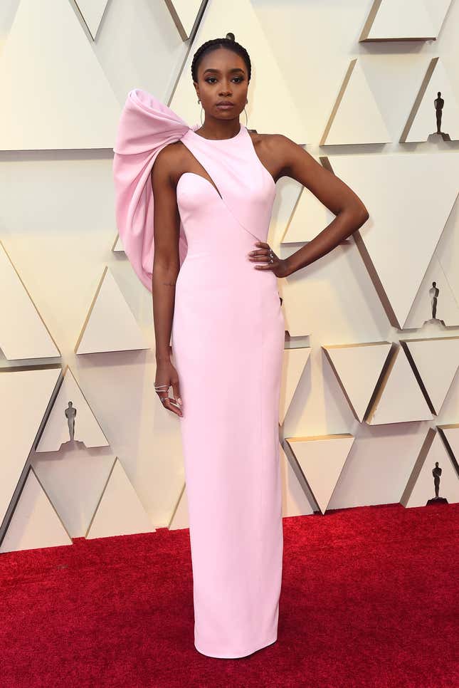 Kiki Layne arrives at the Oscars on Sunday, Feb. 24, 2019, at the Dolby Theatre in Los Angeles. (Photo by Jordan Strauss/Invision/AP)