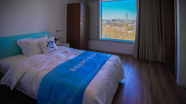An interior view of athlete’s apartment at Beijing Winter Olympic Village on December 24, 2021 in Beijing, China. 