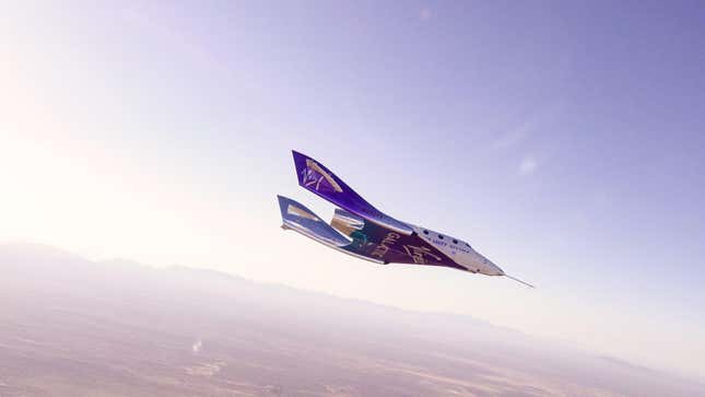 Virgin Galactic’s Unity spaceplane during a free flight on April 26, 2023.