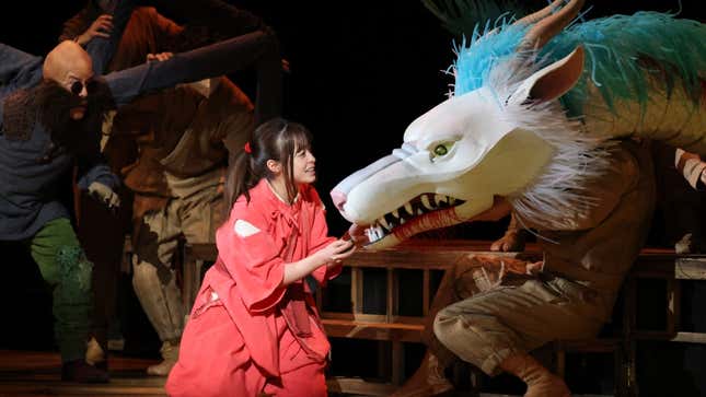 Pictured is Hashimoto as Chihiro with Haku the dragon. 