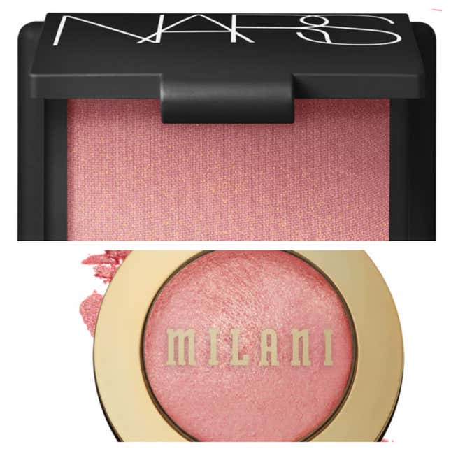 Top - NARS Blush (Orgasm), Bottom - Milani Cosmetics Blush - Dolce Pink
