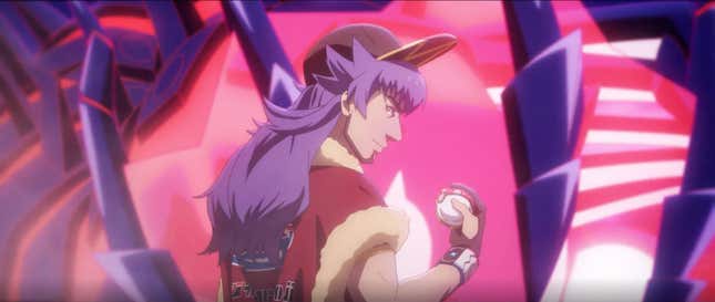 A screenshot of Leon from Pokémon Sword and Shield from the new Pokémon Evolutions animated series.