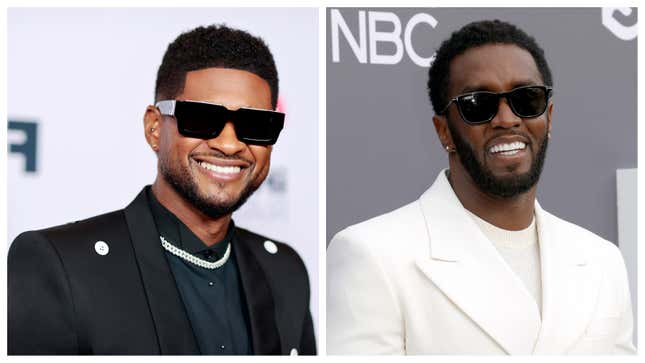 Usher, left; Diddy.