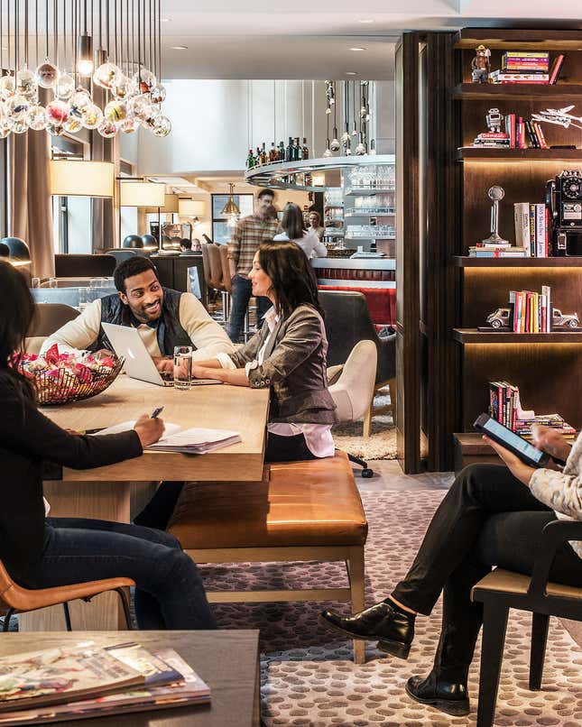 Virgin Hotels Chicagoâs workspace.