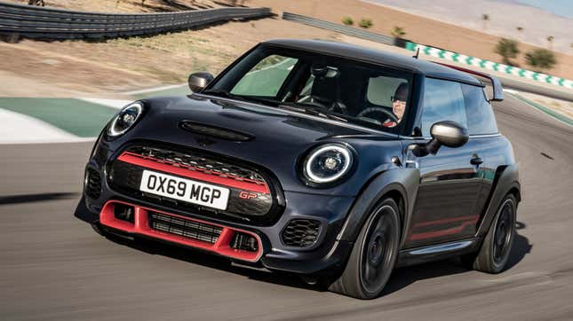 Image for article titled The 2020 Mini John Cooper Works GP Is A Ridiculous Race-Inspired Hot Hatch, But Won&#39;t Come With A Manual
