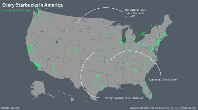 Image for article titled A cartographic guide to Starbucks’ global domination