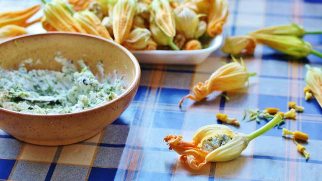 Image for article titled Stuff Leftovers Into Zucchini Blossoms