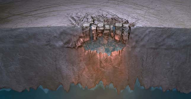 Artist’s depiction of Europa’s chaos terrain.