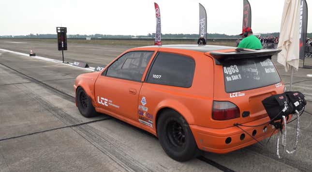 Image for article titled This 1500 HP Nissan Hatchback Looks Super Sketchy To Drive, But It&#39;s Damn Fast