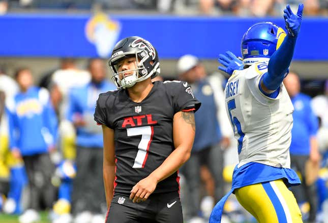 Atlanta Falcons kicker Younghoe Koo missed a field goal in the loss against the Los Angeles Rams