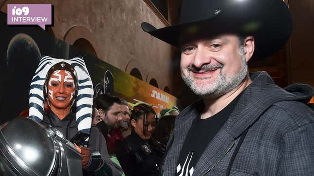 Dave Filoni with an Ahsoka cosplayer at The Mandalorian season three premiere.