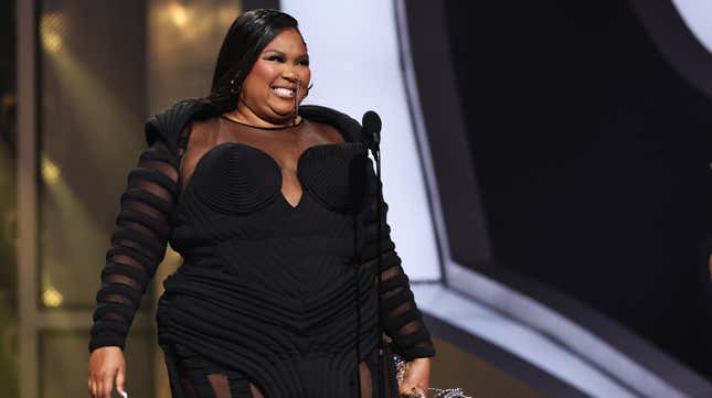 Lizzo accepts an award for Best Video for Good for “About Damn Time” onstage at the 2022 MTV VMAs on August 28, 2022 in Newark, New Jersey.