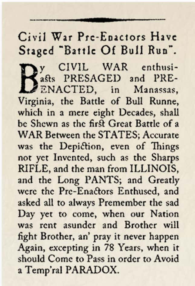 Image for article titled Historical Archives: Civil War Pre-Enactors Have Stage&#39;d &quot;Battle of Bull Run&quot;