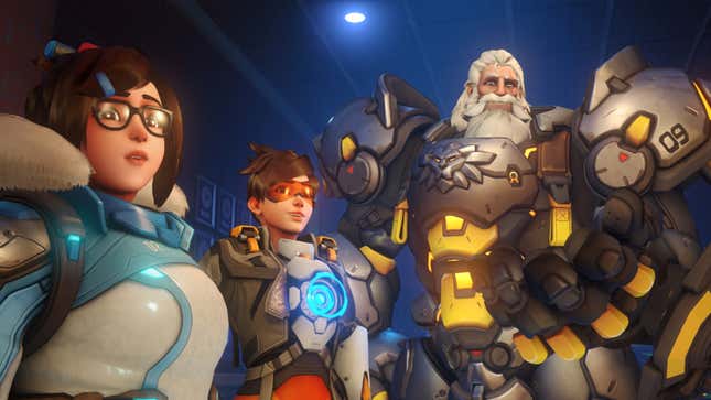 Three characters from Overwatch 2 standing together.