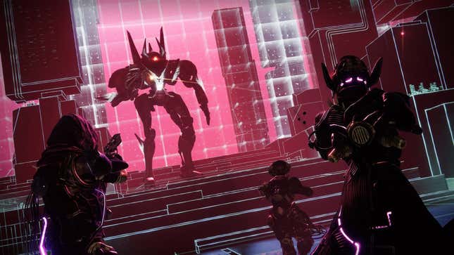 Guardians fight a boss during the Splicer campaign.