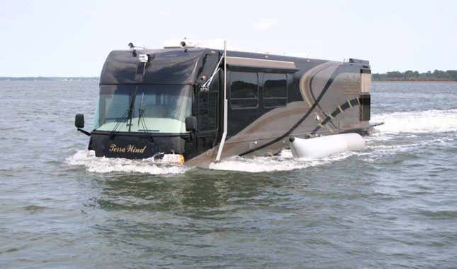 Image for article titled This Mammoth Amphibious RV Is A Yacht You Can Drive On The Road
