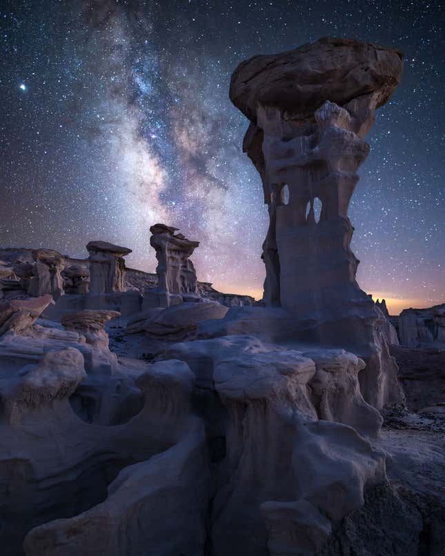 “Navajo Nights,” Bisti Badlands, New Mexico, USA.