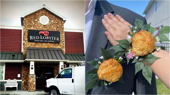 Image for article titled How to make a boutonniere and corsage with a Red Lobster Cheddar Bay Biscuit