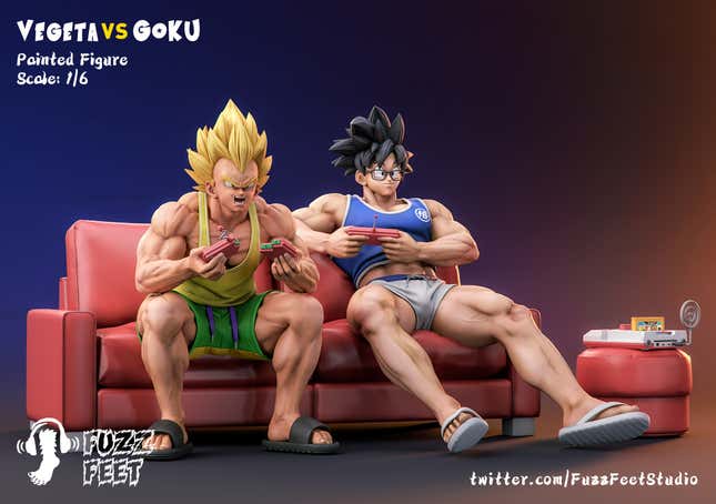 Goku and Vegeta are just chillin'.