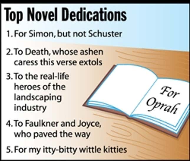 Image for article titled Top Novel Dedications