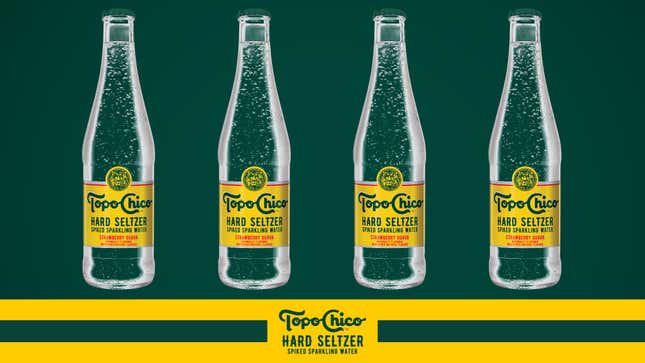 Topo Chico Hard Seltzer product shot in glass bottles