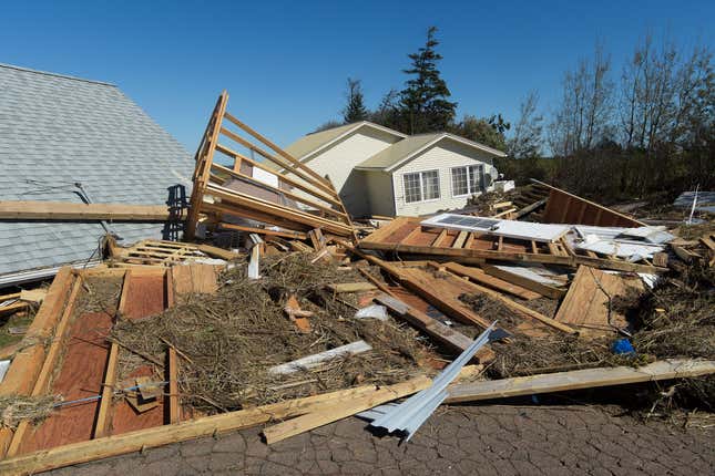 The storm’s aftermath in French River, Prince Edward Island, on Sunday, September 25. 