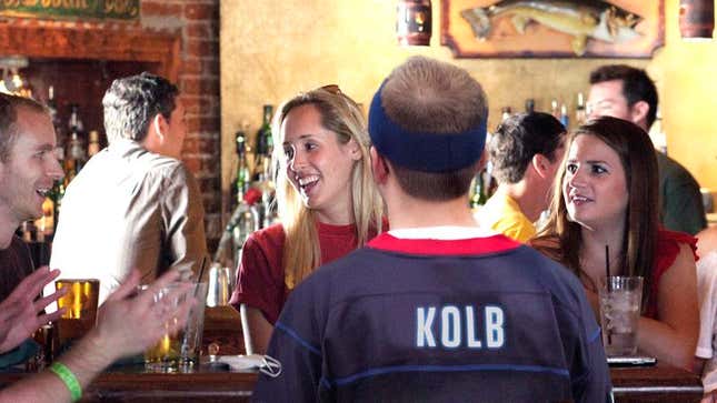 Image for article titled Some Kind Of Smart-Ass Wearing Kevin Kolb Jersey