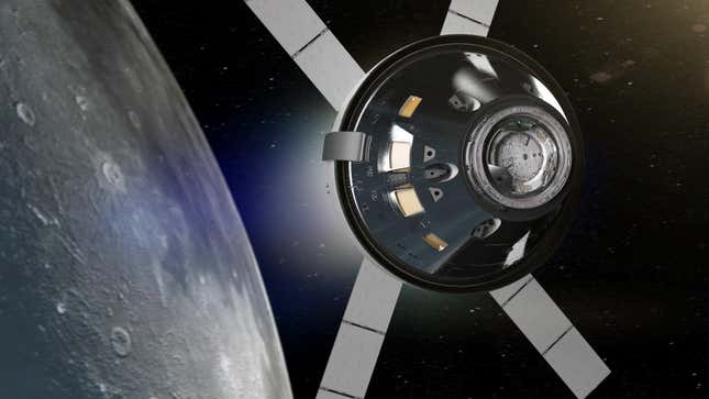 An illustration of the upcoming Artemis 2 mission.