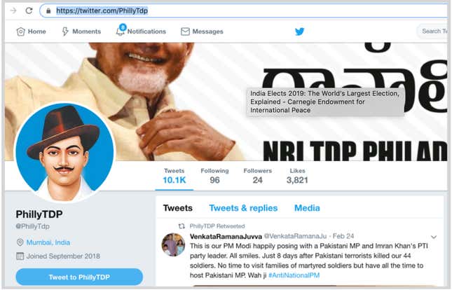 Image for article titled Pro-Modi Twitter bots manipulated a hashtag at a record-breaking rate