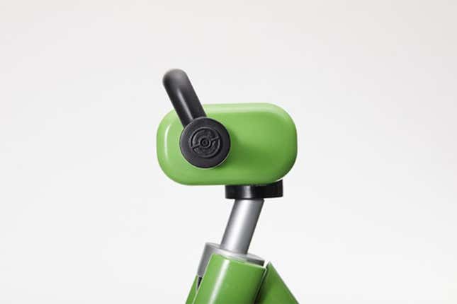 A close up view of the Pokémon bicycle.