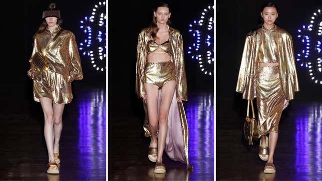 Image for article titled Milan Fashion Week 2022: Bodysuits, Thigh-High Boots, and Titty Twisters