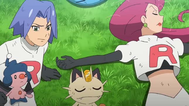 Screenshot of Team Rocket from the Pokémon anime.