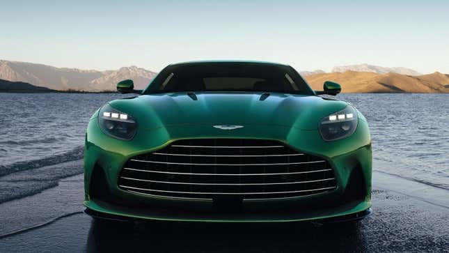A photo of the grille on the Aston Martin DB12. 