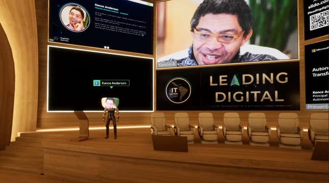 Microsoft’s Kence Anderson on the virtual stage at PepsiCo’s conference.