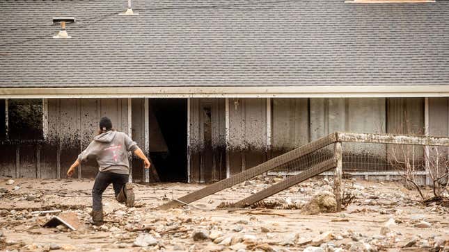 A home damaged by a landslide on Jan. 27, 2021, in Salinas, Calif. 