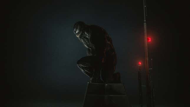 Venon perched on a building in Venom: Let There Be Carnage.