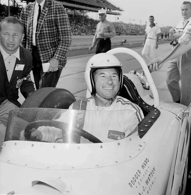 Roger Ward after qualifying for the 1962 Indianapolis 500.