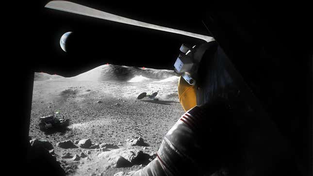 Imagen para el artículo titulado La NASA anuncia que contratará un segundo aterrizador lunar (Jeff Bezos calienta por la banda)