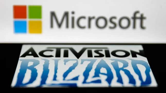 An image shows both the logos for Microsoft and Activision Blizzard.